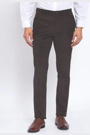 KLOTTHE Men Brown Slim Fit Solid Regular Trousers