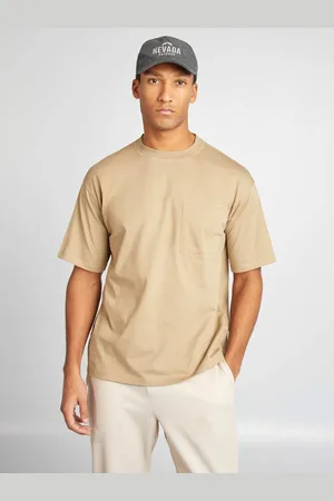 KIABI Men Solid Round Neck Cotton T-shirt
