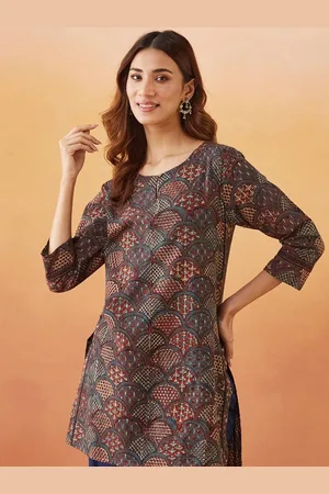 Fabindia Women Ethnic Motifs Printed Sequinned Kurta