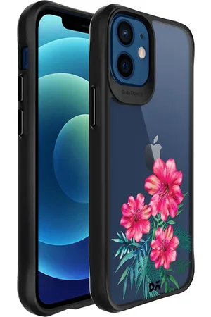 DailyObjects Black Printed Hibiscus iPhone 12 Mini Phone Case