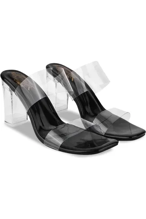 Shoetopia Girls Transparent Block Heel Sandals