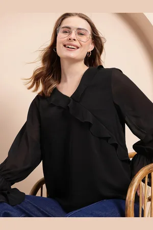 Mast & Harbour Bell Sleeves Ruffles Top