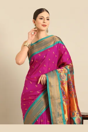 Varkala Silk Sarees Ethnic Motifs Zari Paithani Saree
