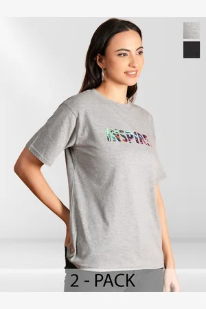 Metronaut Women Typography 2 Printed Extended Sleeves Applique T-shirt