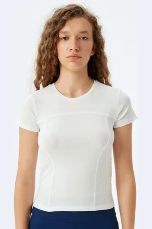 Koton Women Solid Round Neck Slim Fit T-shirt