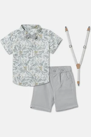 R&B Boys Floral Printed Pure Cotton Shirt With Shorts