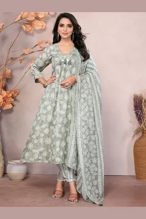 Rangita Women Ethnic Motifs Embroidered Regular Sequinned Kurta with Patiala & With Dupatta