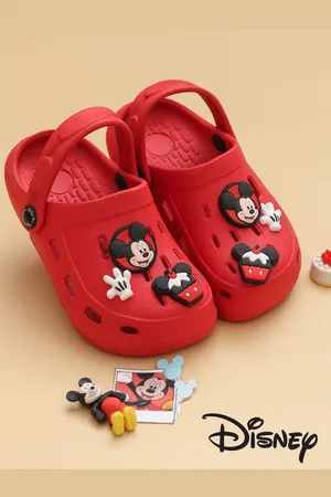 Yellow bee Boys Printed Disney Mickey Mouse Red Clogs