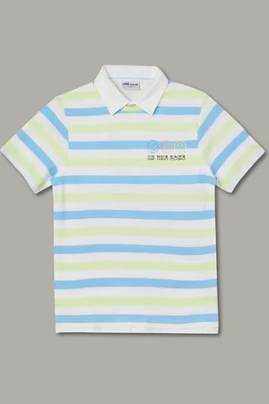 Lifestyle Boys Striped Polo Collar Cotton T-shirt