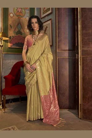 DIVASTRI Woven Design Zari Tussar Saree