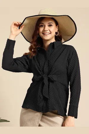 Mast & Harbour Textured Tie-Up Casual Shirt