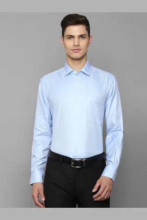 Louis Philippe Men Blue Cotton Formal Shirt