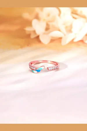 GIVA 925 Sterling Silver Rose Gold Adjustable Finger Ring