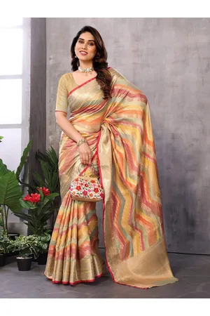 Moda Rapido Leheriya Zari Organza Kanjeevaram Saree