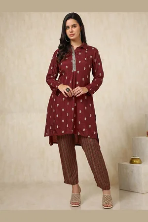 Soch Embroidered Shirt Collar Top With Trousers