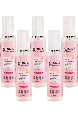 Globus Set Of 5 Rice Ceramide Rose & Vit-C Ayurvedic Face Toner- 100ml Each