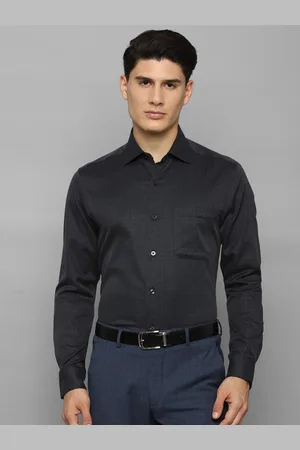 Louis Philippe Permapress Men Black Micro Checks Wrinkle Free Formal Shirt
