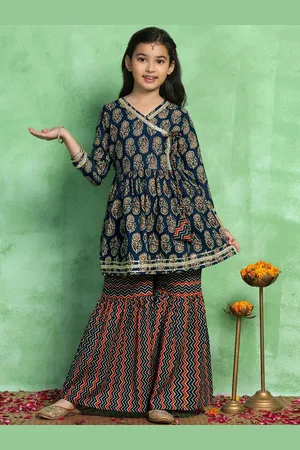 BAESD Girls Floral Printed Regular Kurta with Sharara