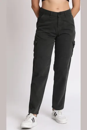 Roadster The Lifestyle Co Slim-Fit Cotton Cargo Trousers