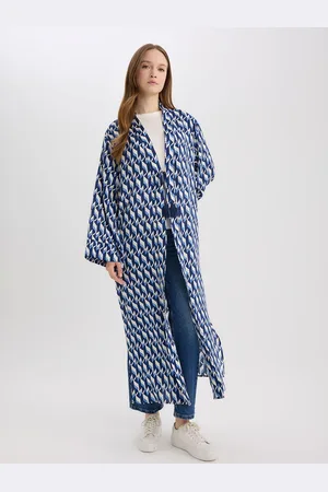 DeFacto Print Flared Sleeve Kaftan Midi Dress