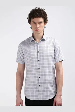 Calvin Klein Men Grid Tattersall Checks Slim Fit Casual Shirt