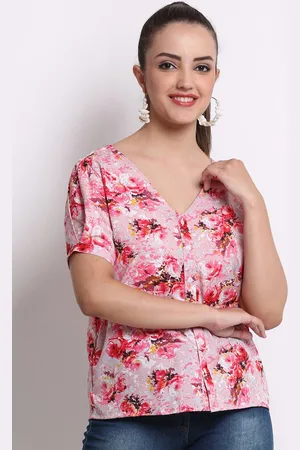HERE&NOW Floral Printed V-Neck Top