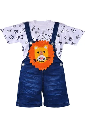 Wish Karo Boys Printed Applique T-shirt with Dungarees