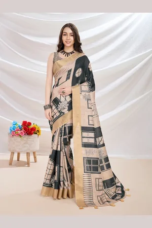 Ishin Printed Saree With Blouse Piece