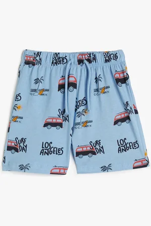 Koton Boys Conversational Printed Mid-Rise Pure Cotton Shorts