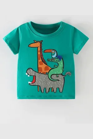 LULU & SKY Boys Graphic Printed Round Neck Cotton T-shirt