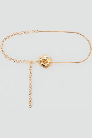 MANGO Women Metallic Belt