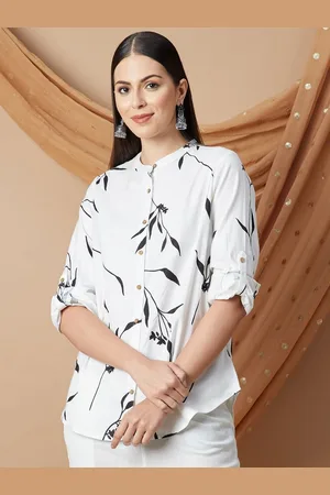 Lifestyle Mandarin Collar Printed Tunic