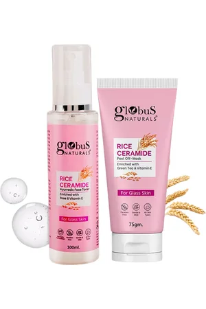 Globus Set Of 2 Rice Ceramid Face Toner-100ml & Peel Off Mask-75g