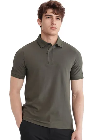 RARE RABBIT Men Solid Polo Collar Cotton T-shirt