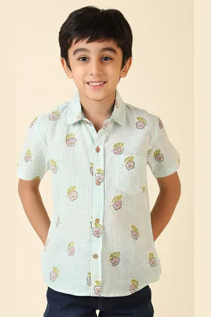 Fabindia Boys Floral Printed Cotton Casual Shirt