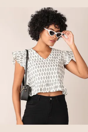 V-Mart Women Ethnic Motifs Printed V-Neck Cotton Top