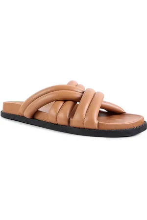 London Rag Women Tan Open Toe Flats