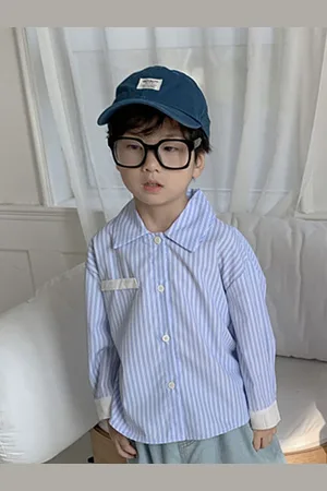 LULU & SKY Unisex Kids Opaque Striped Casual Shirt