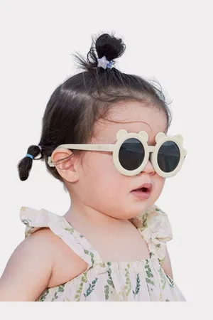 Little Surprise Box LLP Black & White Round Sunglasses With UV Protected Lens