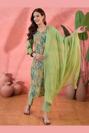 Sangria Floral Printed Straight Kurta Set
