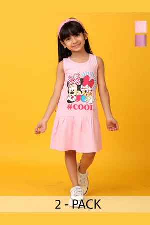 Miss and Chief Pack Of 2 Girls Minnie & Daisy Print Fit And Flare Dress