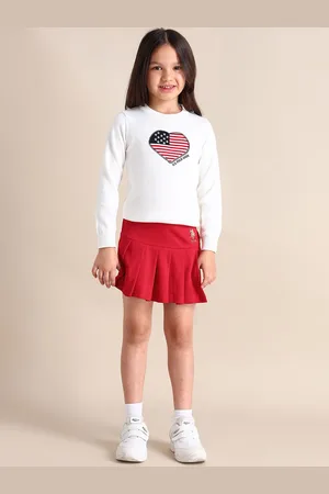 Ralph Lauren Girls Pure Cotton Pleated Skort