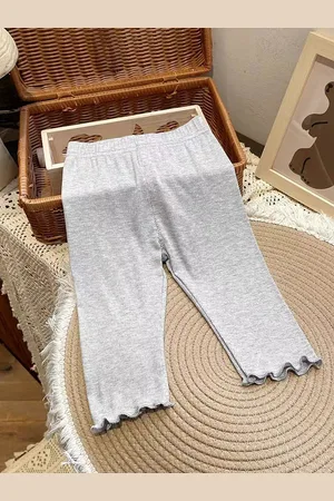 LULU & SKY Girls Straight Fit High-Rise Trousers