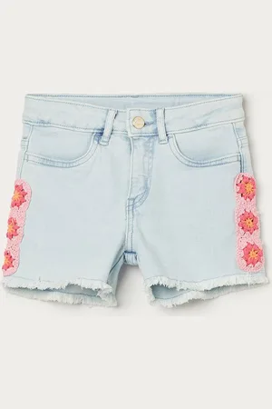 Lifestyle Girls Printed Denim Shorts
