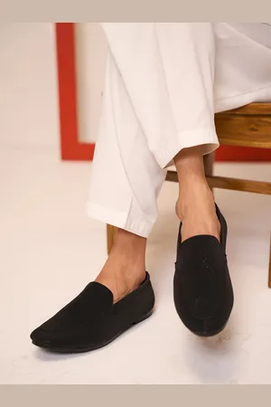 FAUSTO Men Textured Velvet Slip On Loafers For Party