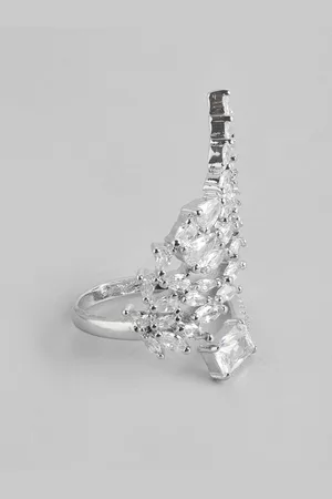 DressBerry Stone Studed Leaf Shaped Finger Ring