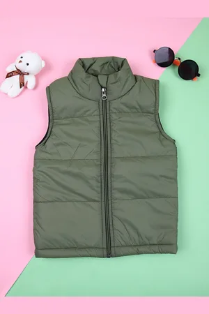 V-Mart Unisex Kids Mock Collar Solid Cotton Casual Bomber Jacket
