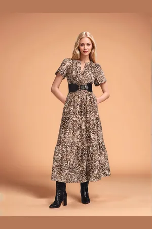DressBerry Women Animal Printed Ankle Length Dress