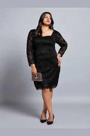 Globus Gloplus Sweetheart Neck Floral Lace Scalloped Hem Plus Size Sheath Party Dress