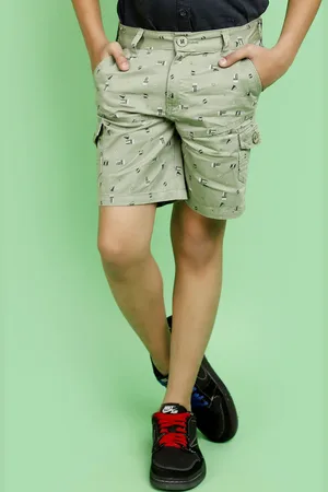 V-Mart Boys Geometric Printed Satin Cargo Shorts